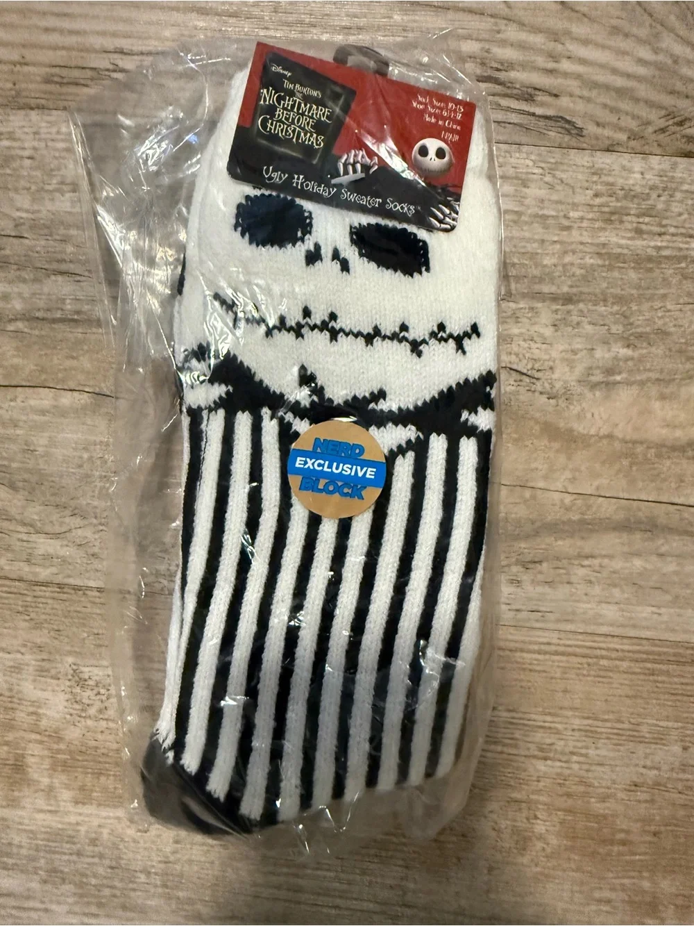 Disney The Nightmare Before Christmas Jack Skellington Black & White Crew Socks